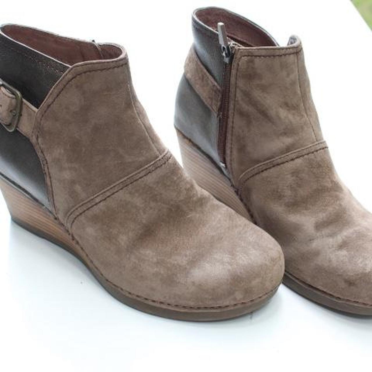 Dansko Shirley wedge booties. Leather upper