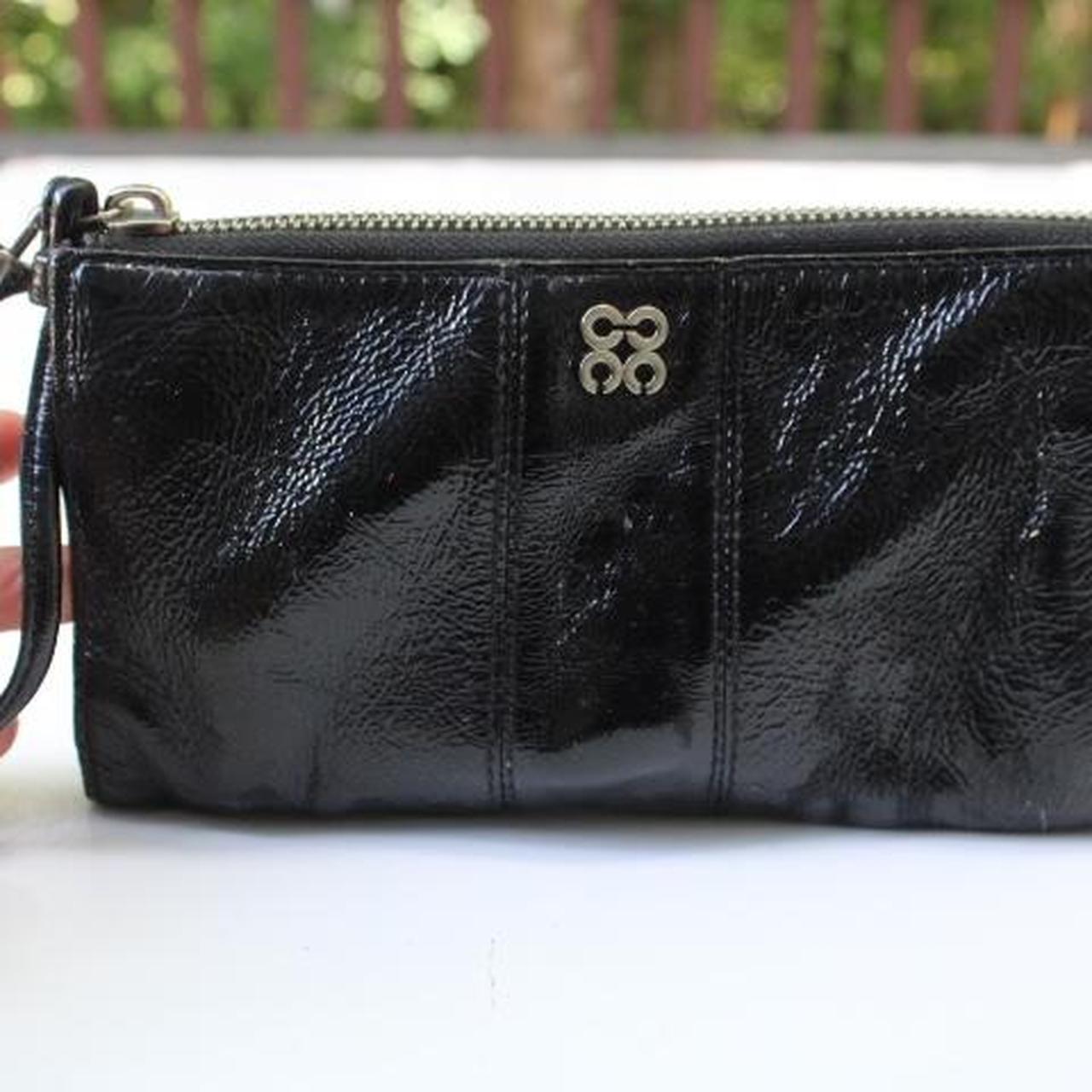 Like NEW Coach Black Patent store leather Wristlet