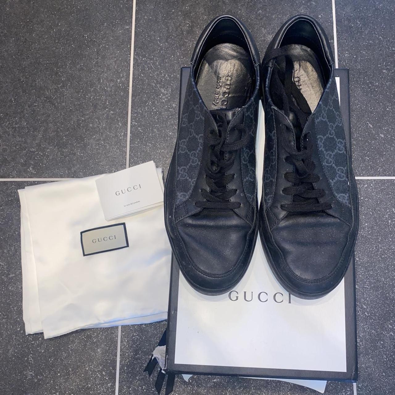 mens gucci black trainers