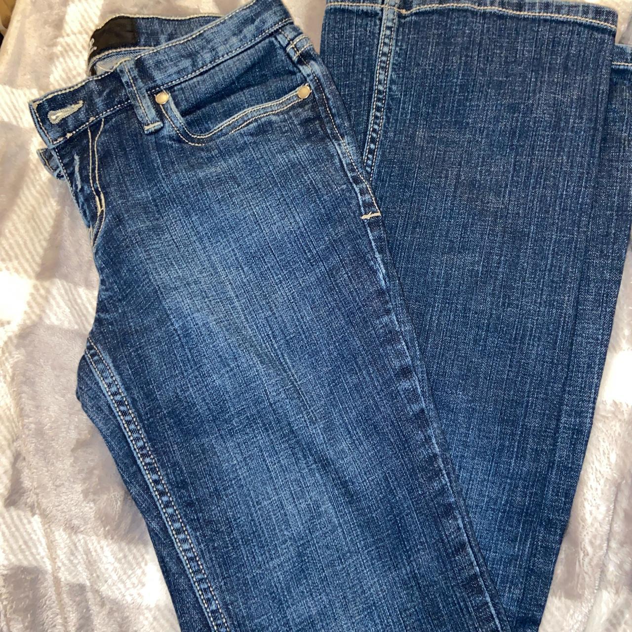 Mossimo Women's Navy and Blue Jeans | Depop