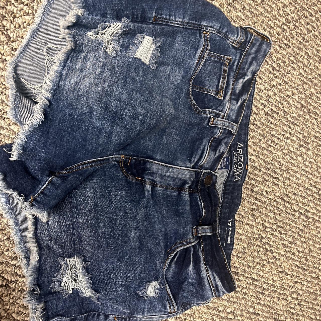 Arizona denim shorts. They are a size 17, and have... - Depop