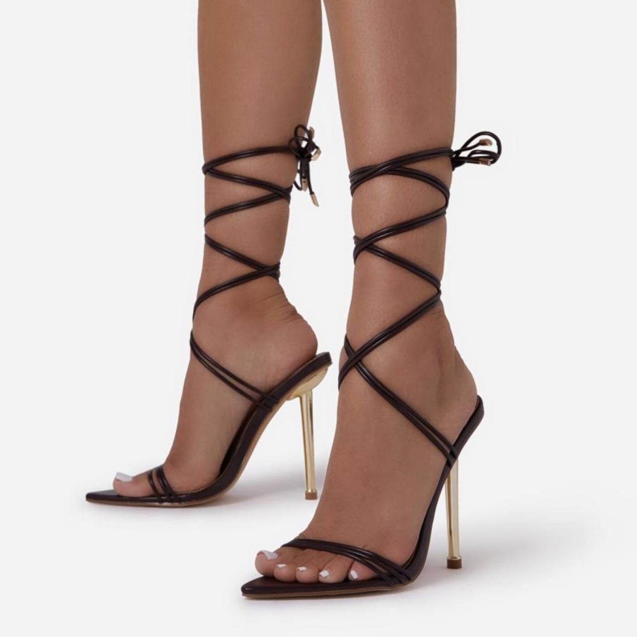 Ego strappy black heels Size AU 8 Brand new Never... Depop