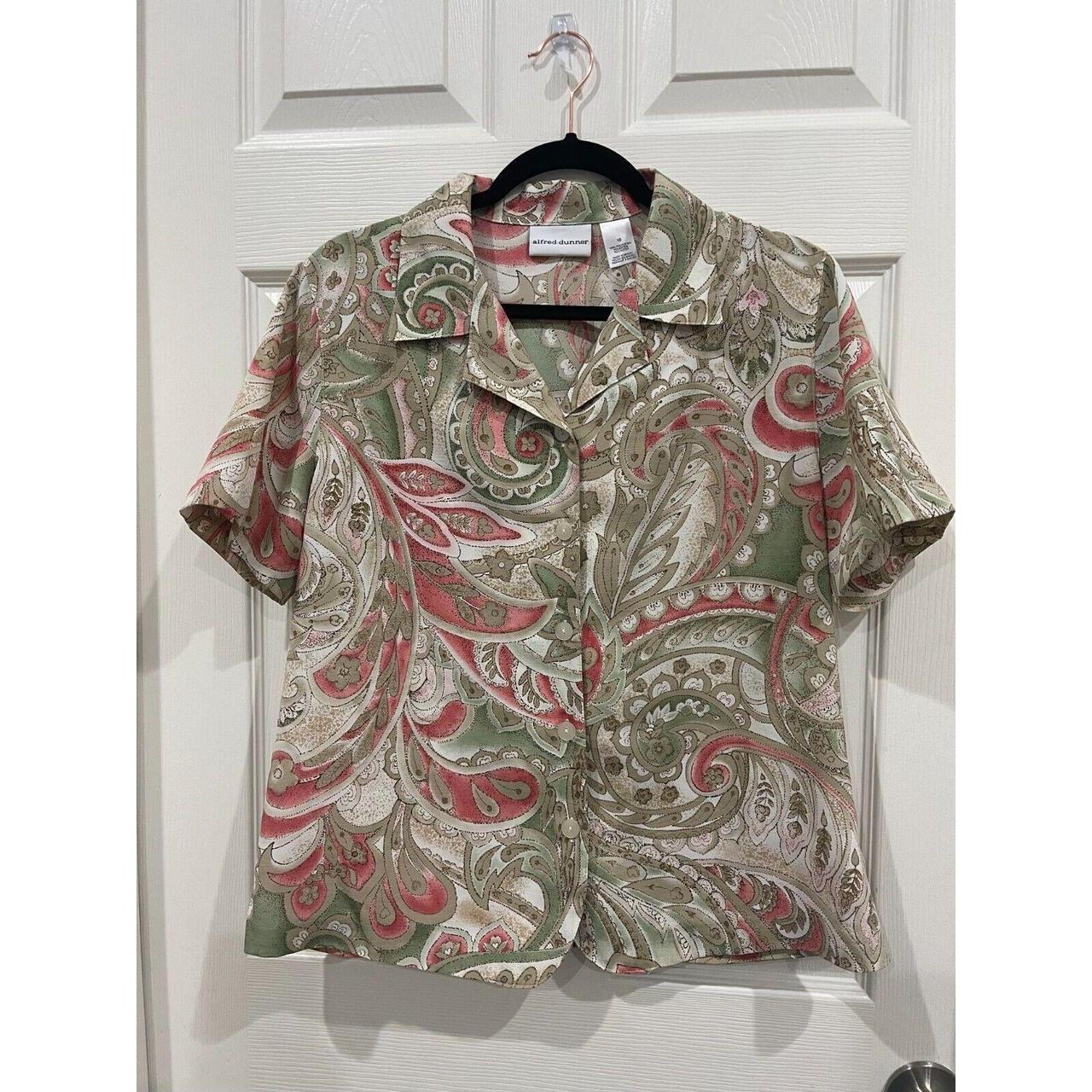 Alfred Dunner Button-Up Top Women's 10 Multicolor - Depop