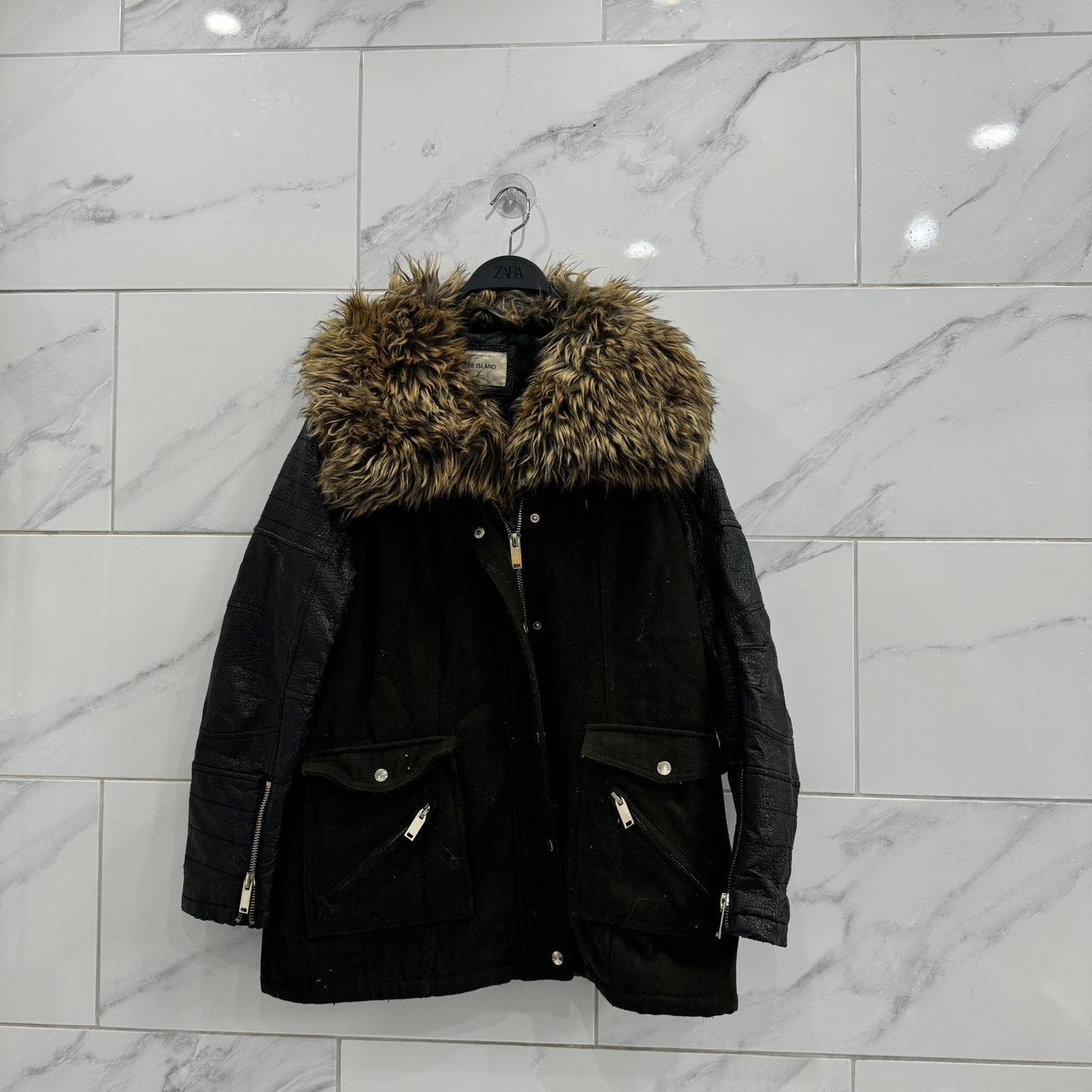 Fur Collar River Island Black Parka River Island Parka Coat With