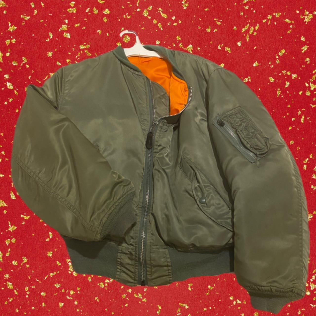 Men's Orange and Green Jacket Depop