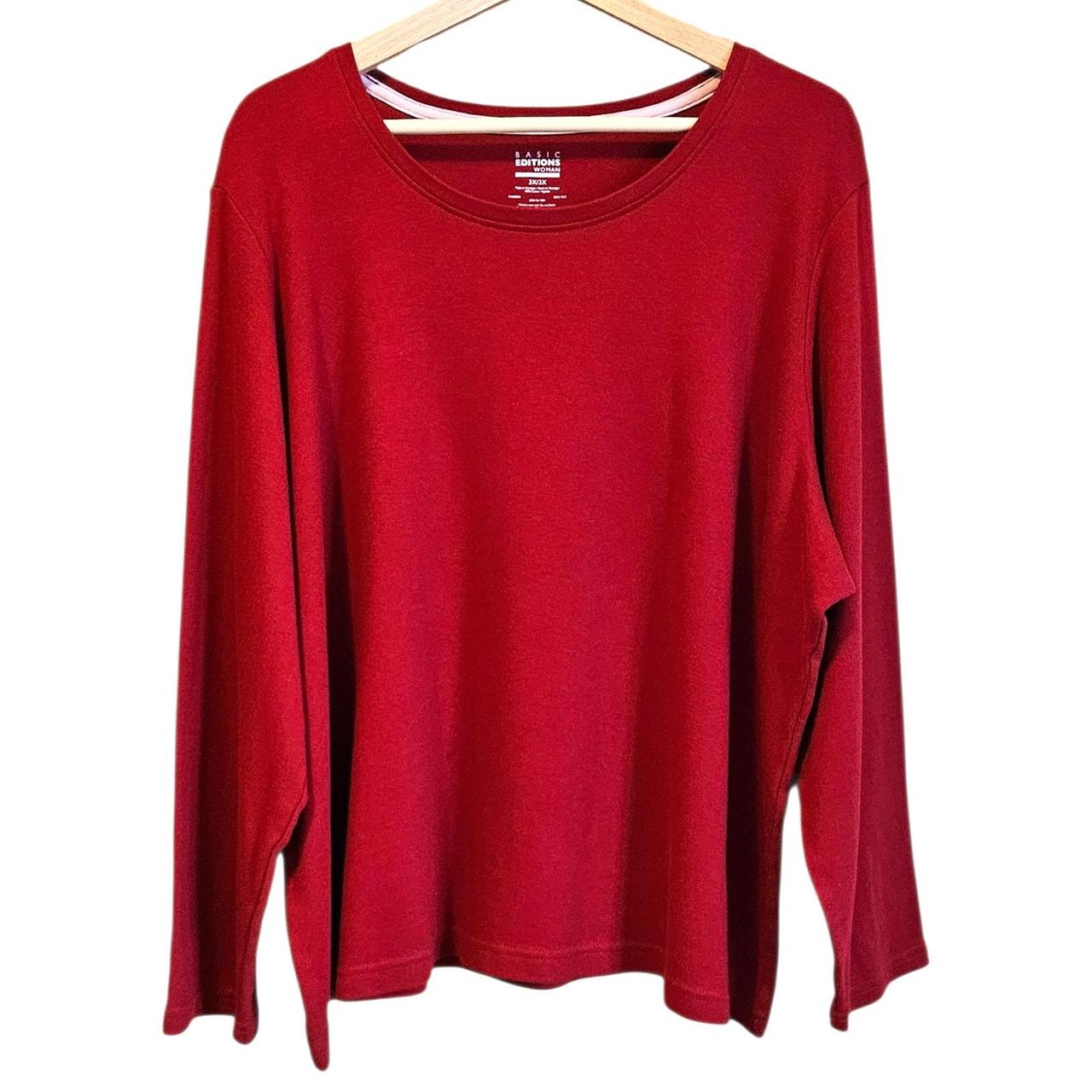 Basic Editions Women's Blouse - Red - 3XL – Basic… - image 1