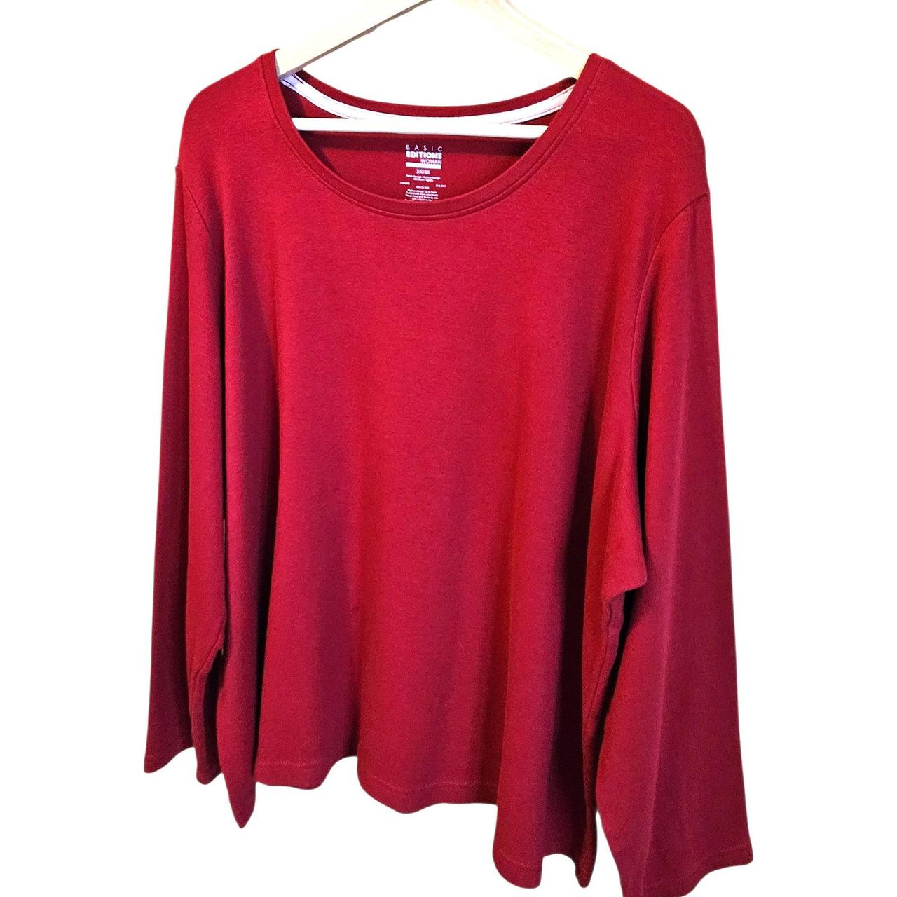 Basic Editions Women's Blouse - Red - 3XL – Basic… - image 2
