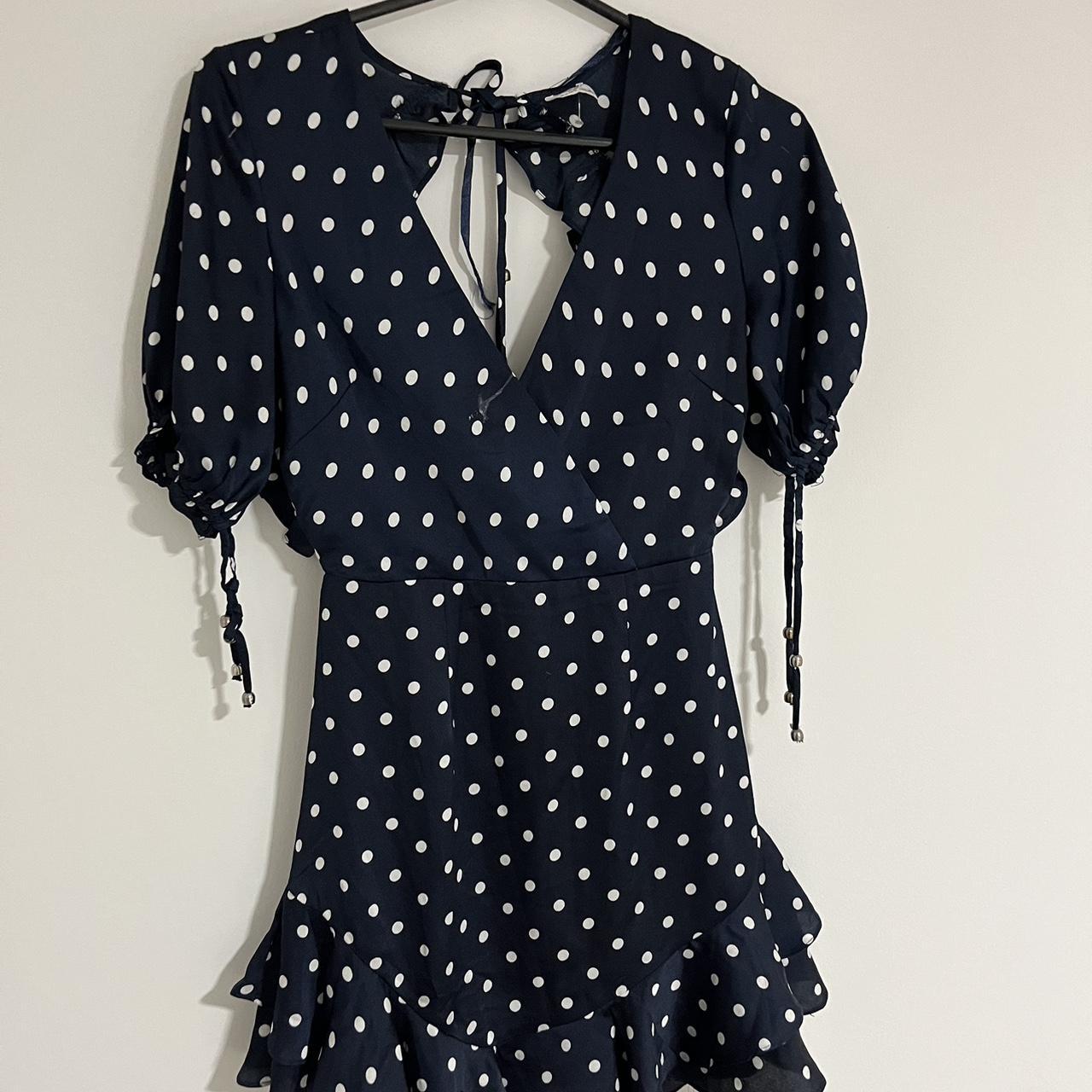 Angel biba navy dote dress size 8 open back frill... Depop