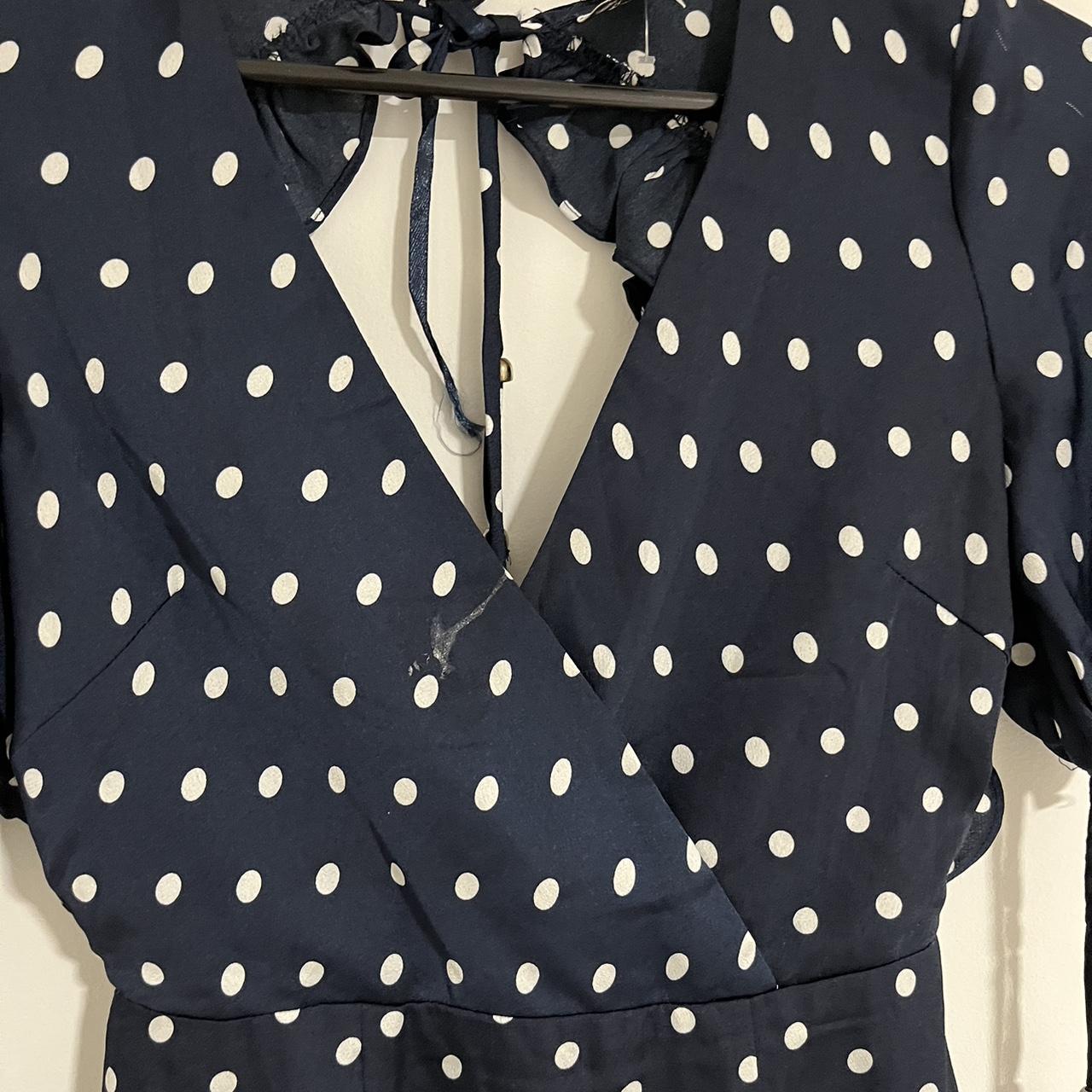 Angel biba navy dote dress size 8 open back frill... Depop