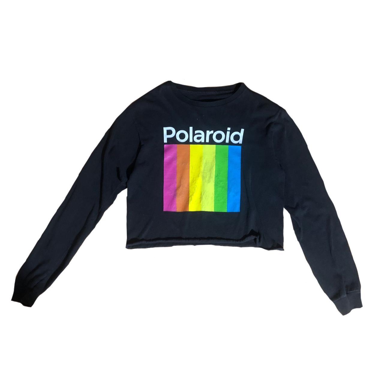 Polaroid long sleeve crop top Chipping creasing on. Depop