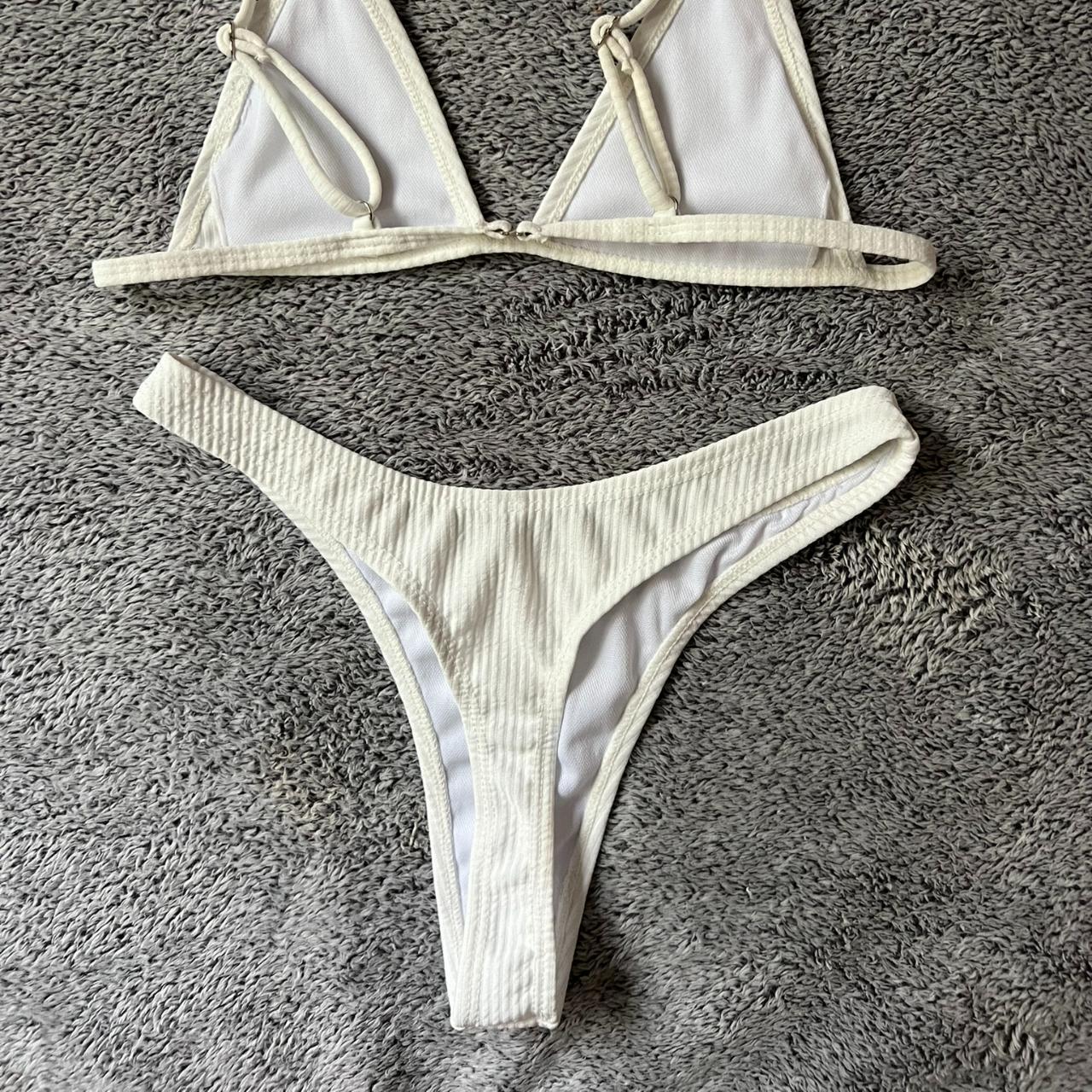 Bikini set | White | XS | Adjustable bra strap |... - Depop