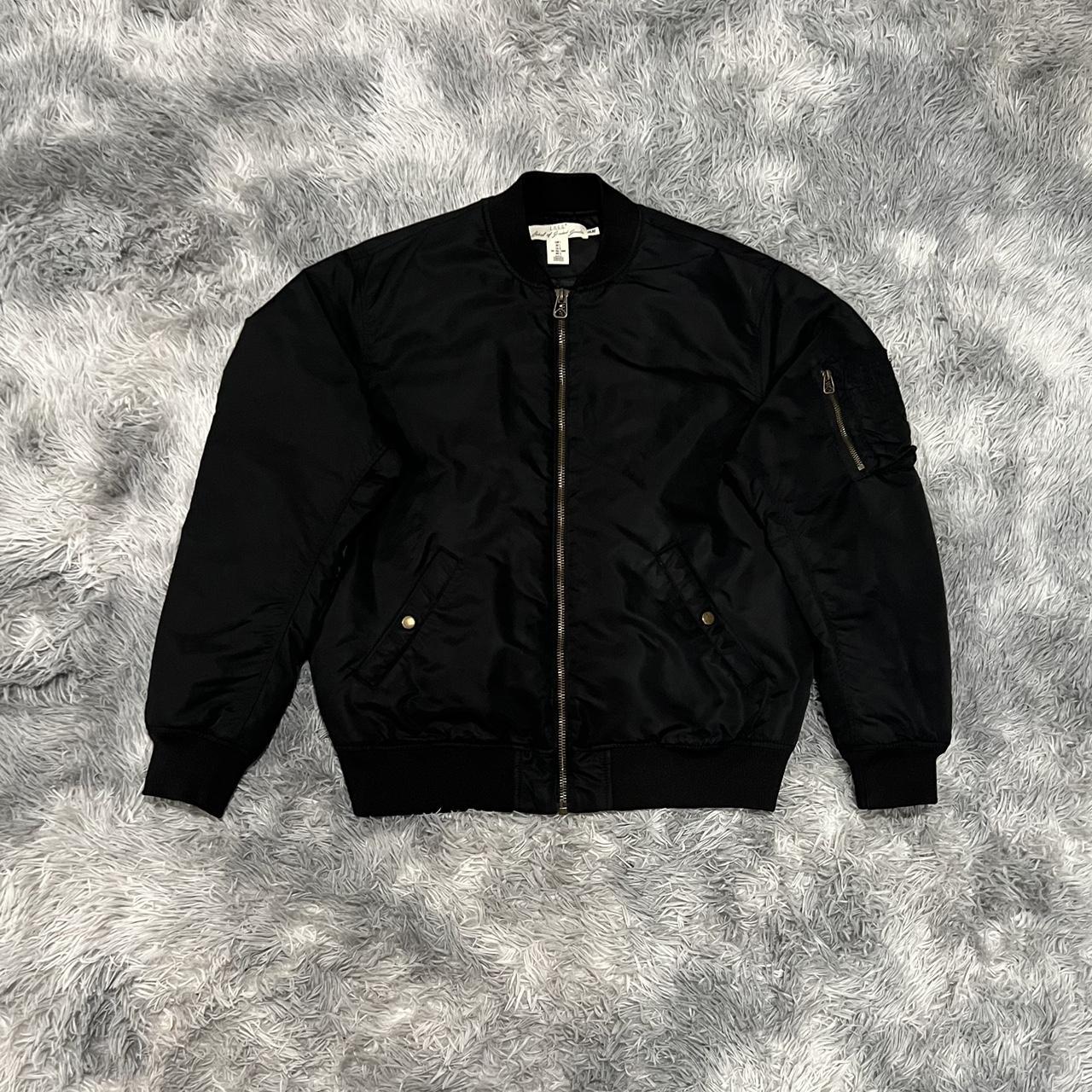 H&M black bomber jacket L.O.G.G Good condition... - Depop