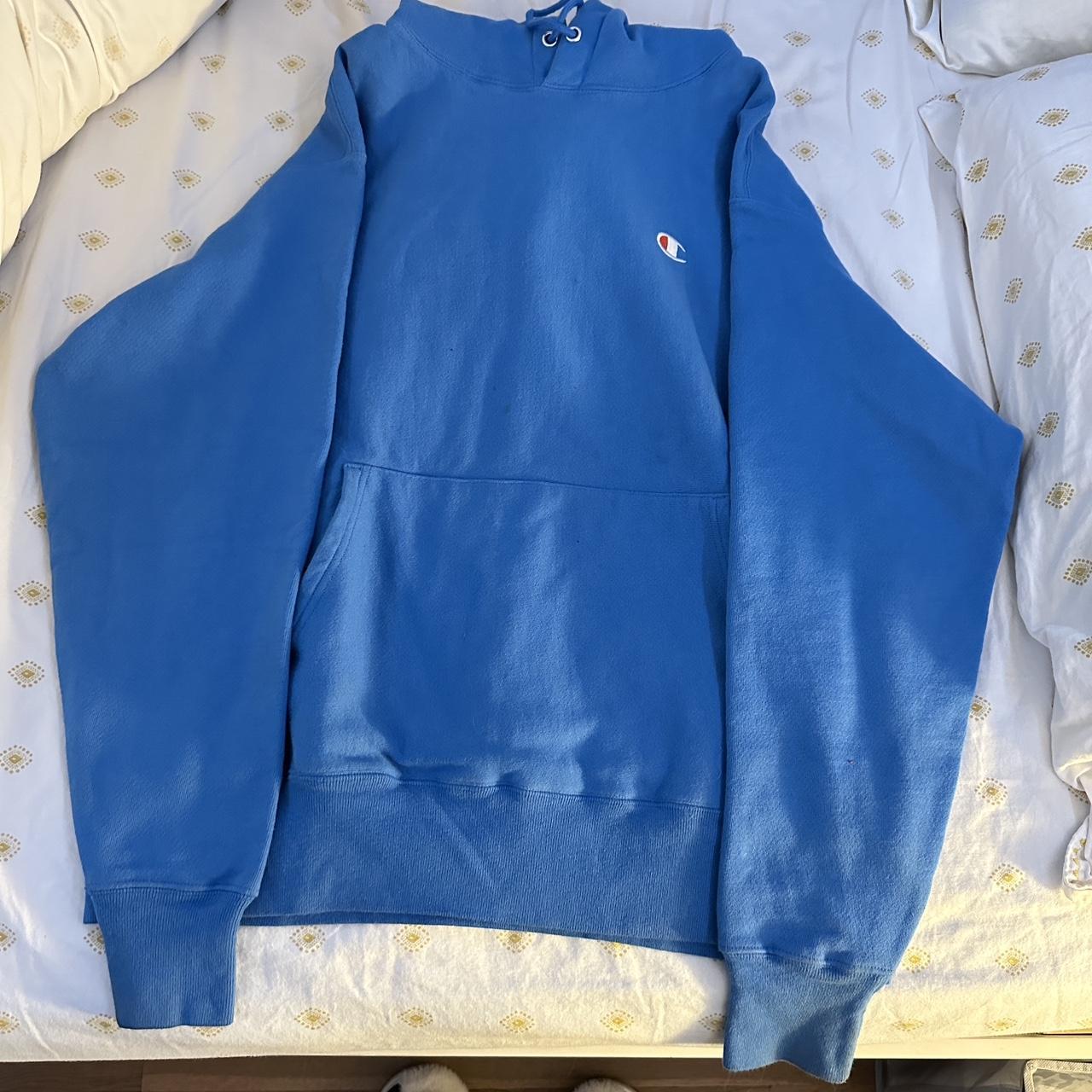 Champion Women's Blue and White Hoodie