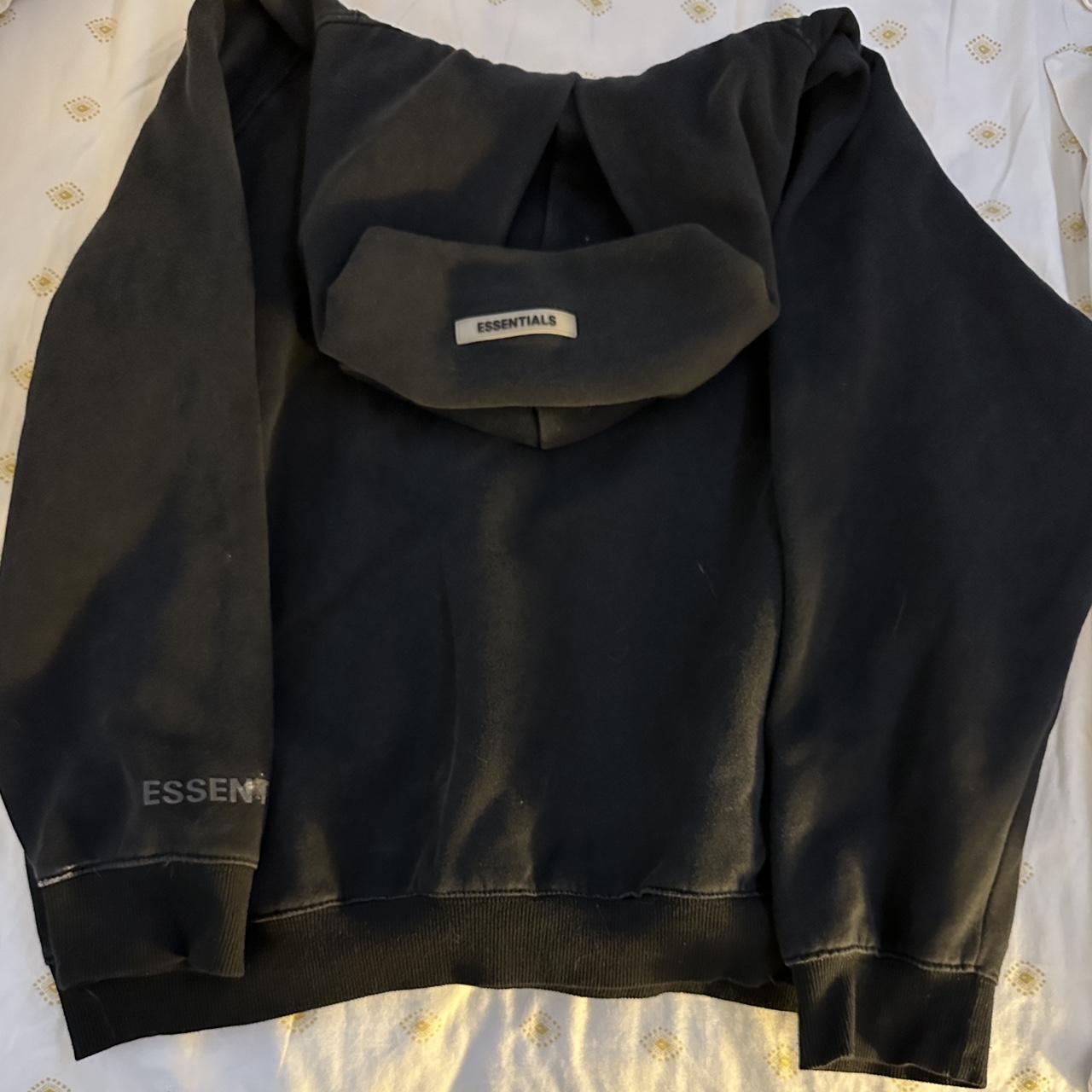 Essentials Women's Black and Grey Hoodie Depop