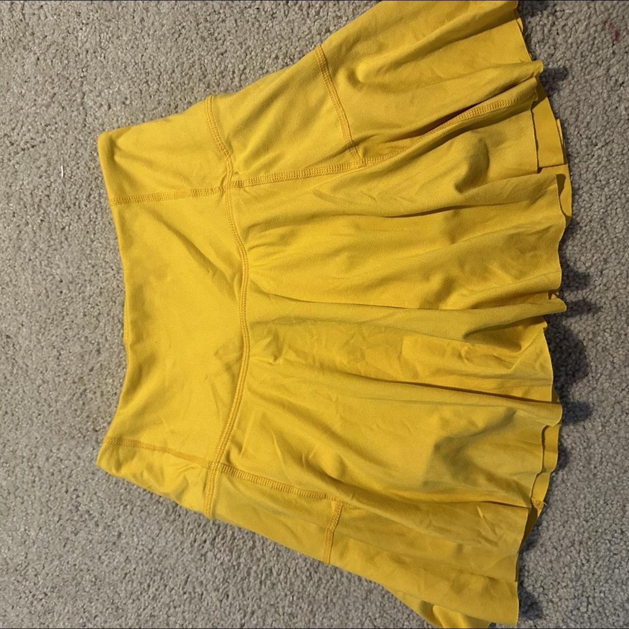 free people skirt mustard yellow size small /inseam... - Depop