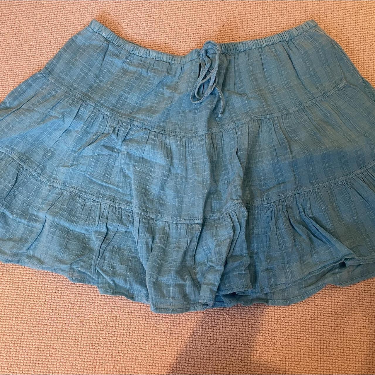 blue frilly mini skirt too big so never used... - Depop