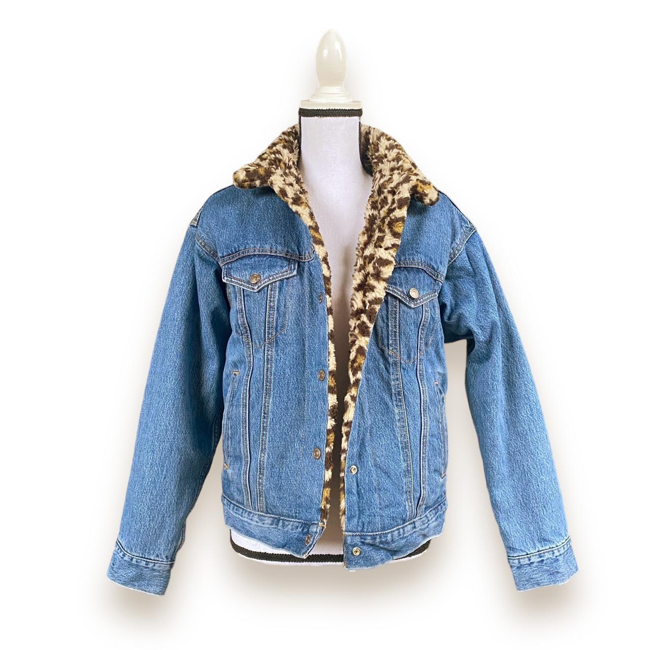 Leopard lined denim clearance jacket