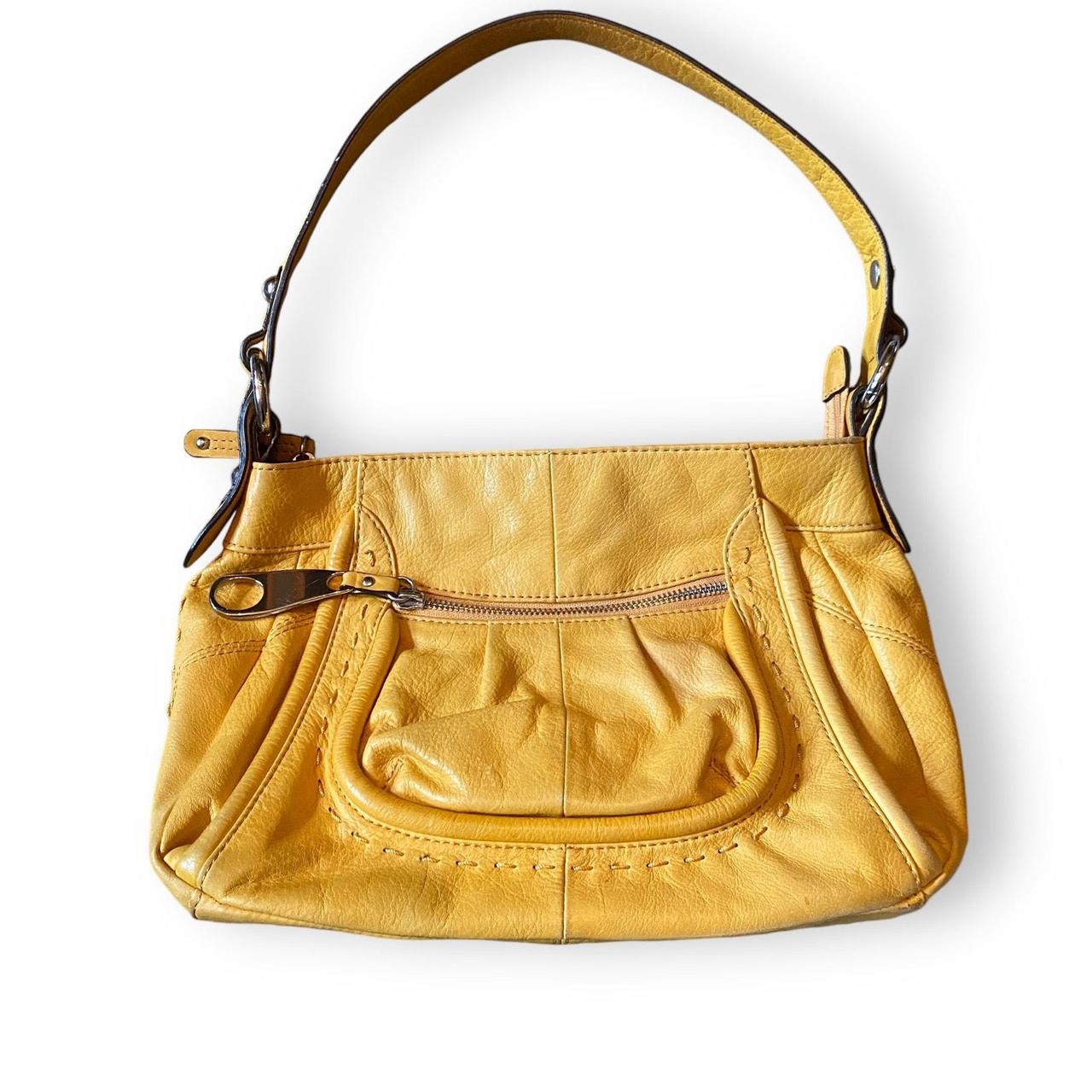 B. Makowsky Yellow Pebble Leather Crossbody 2024 Bag - Women