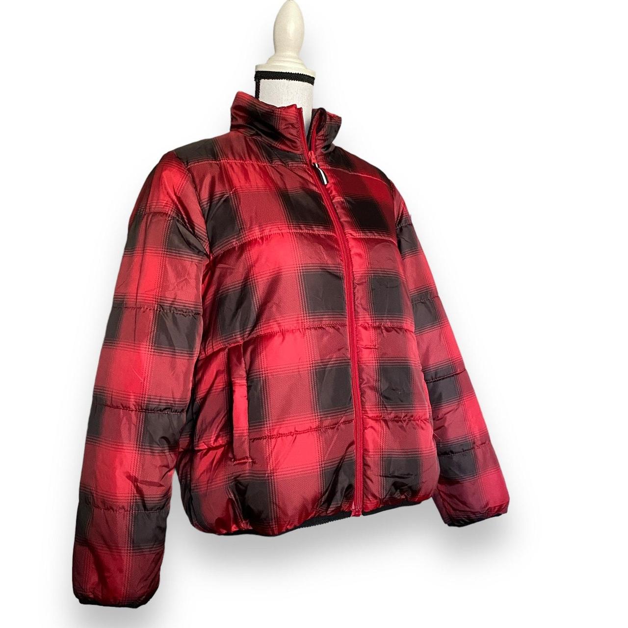 Universal Thread Women's Puffer Jacket - Red/Blac… - image 6