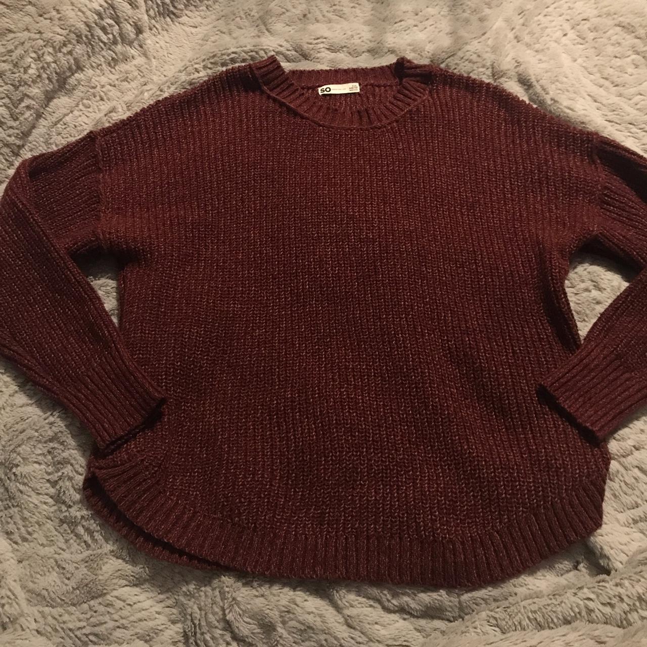 Purple/red, velvet, knit H&M jumper/sweatshirt - Depop