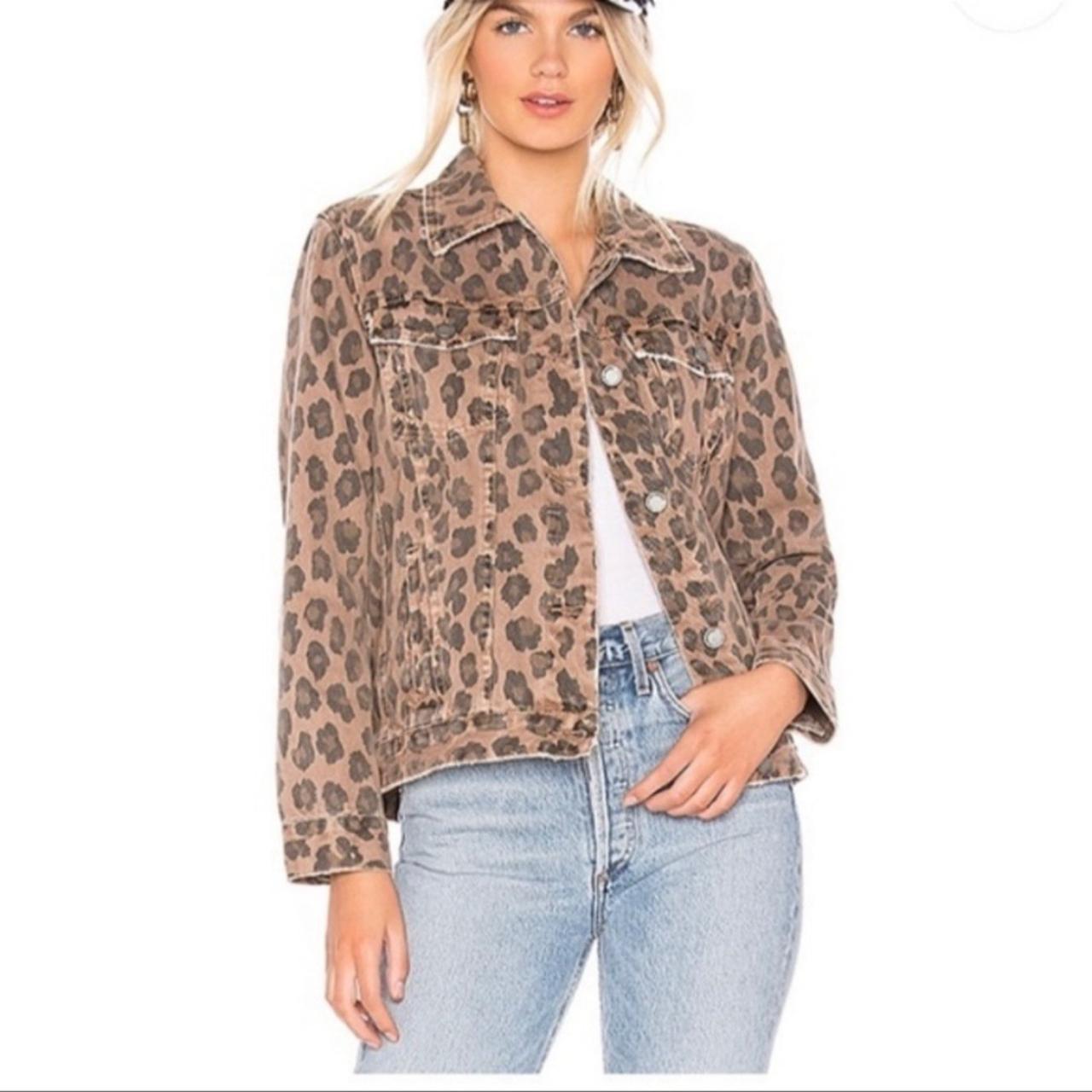 Preloved Women's Cotton Jacket - Brown/Black - S – BLANKNYC Leopard Print Denim Jacket Size S …