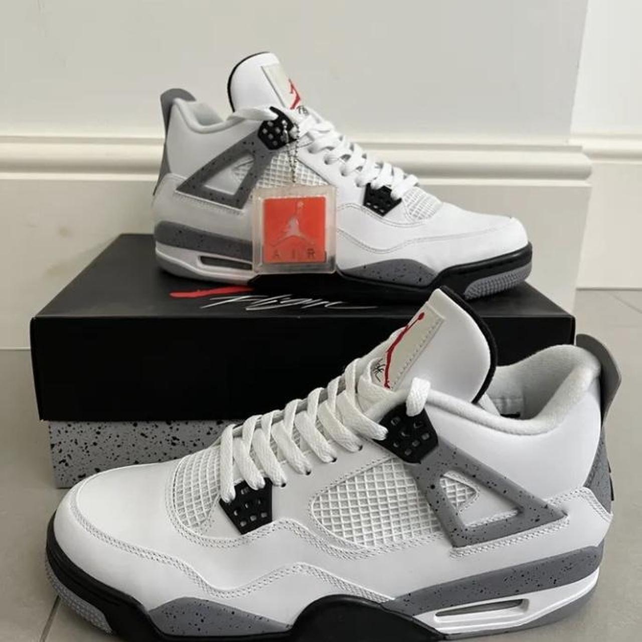 Jordan 4 White Cement Brand new, never worn Free... - Depop