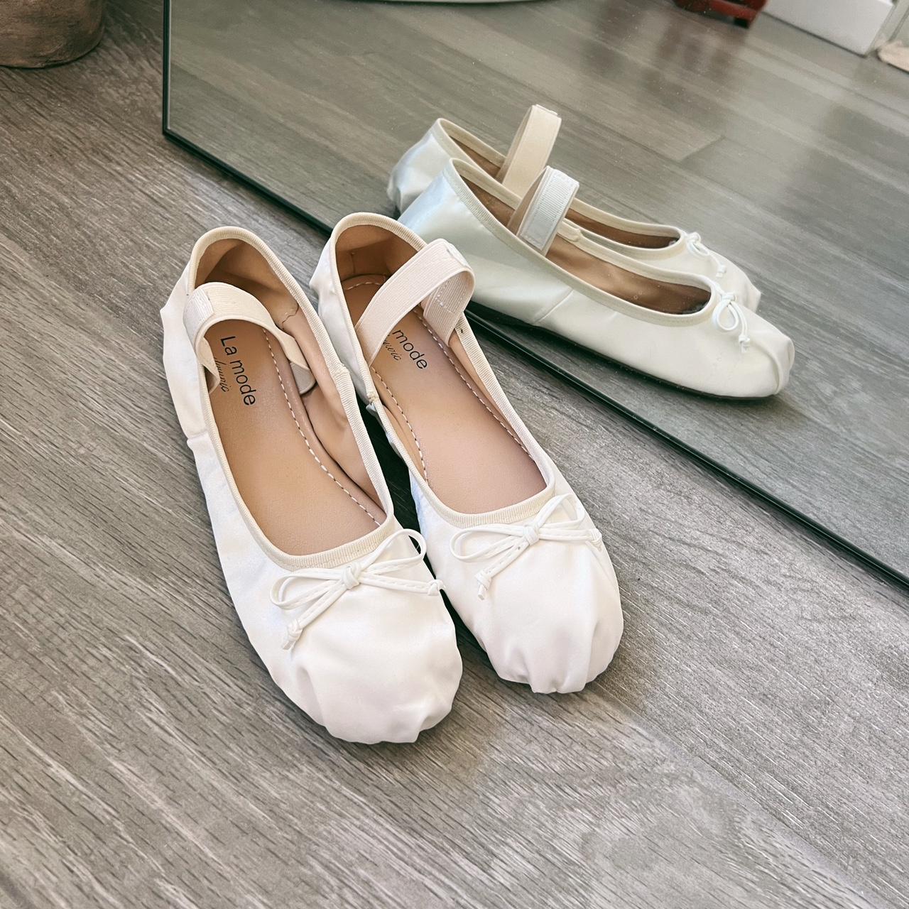 Women's White Ballet-shoes | Depop