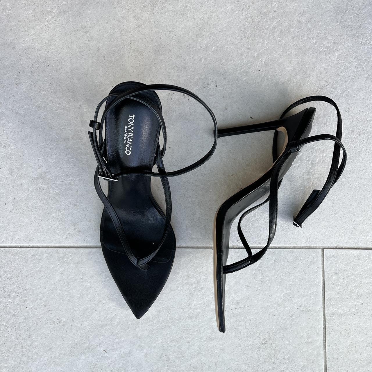 Brand new Tony Bianca black thing heeled sandals... - Depop