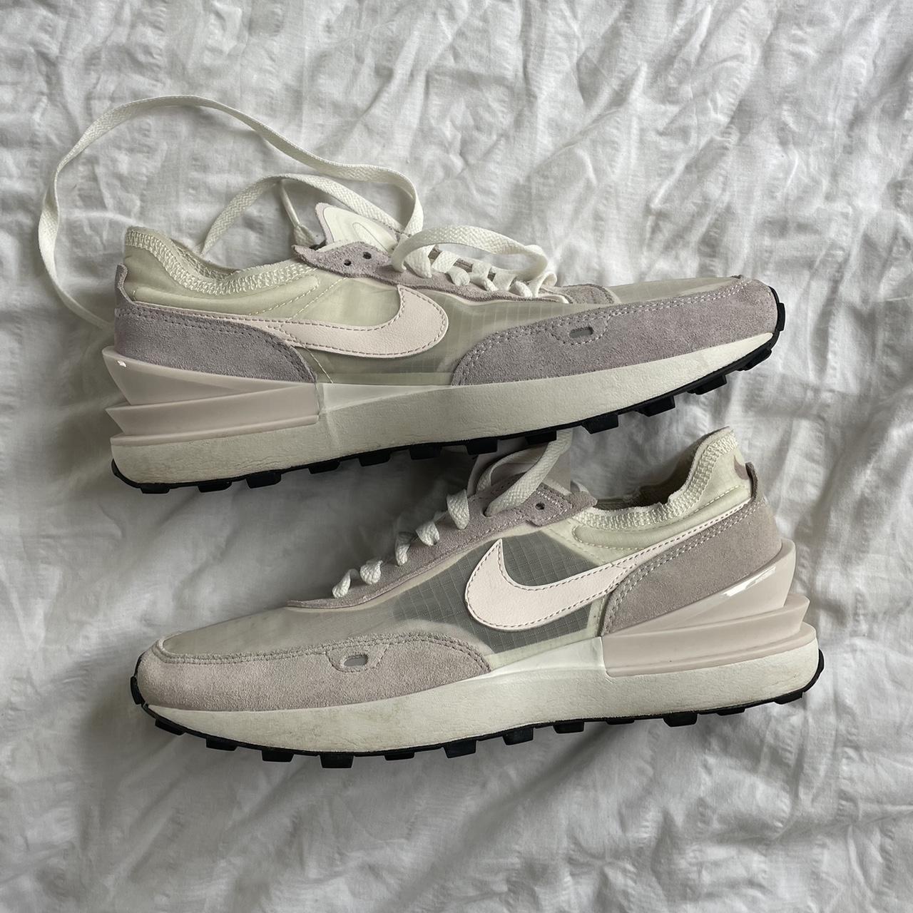 nikes purple and white