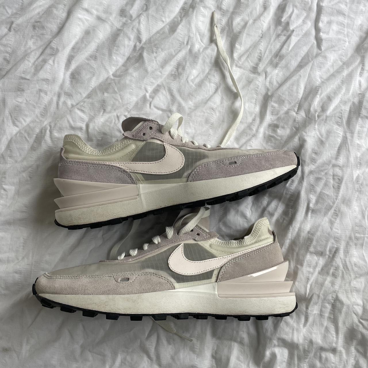 nikes purple and white