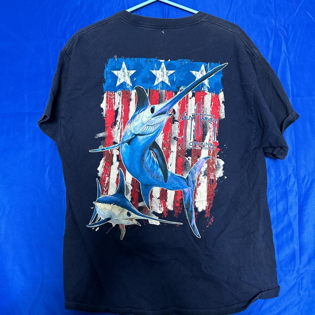 Guy Harvey Men's Navy Tshirt Depop