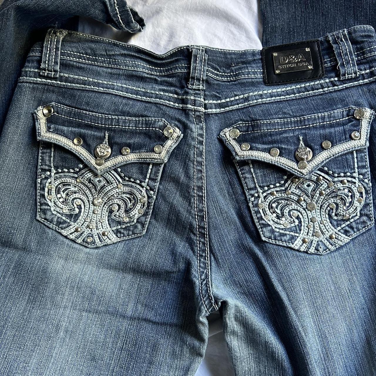 Vintage Low Rise Bedazzled Jeans | Some Gems are... - Depop