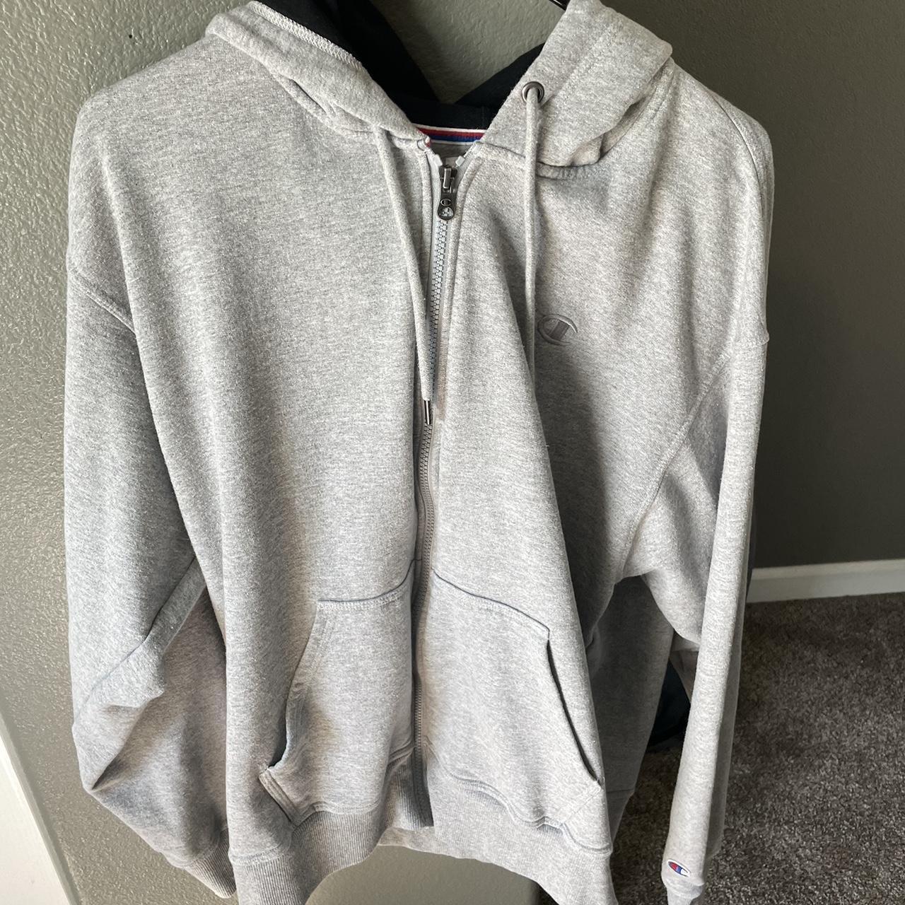 large grey champion sweater #champion - Depop