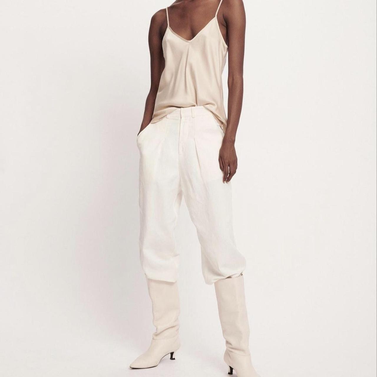 Green straight-leg Trousers in Silk & Organic Cotton |PALOMA