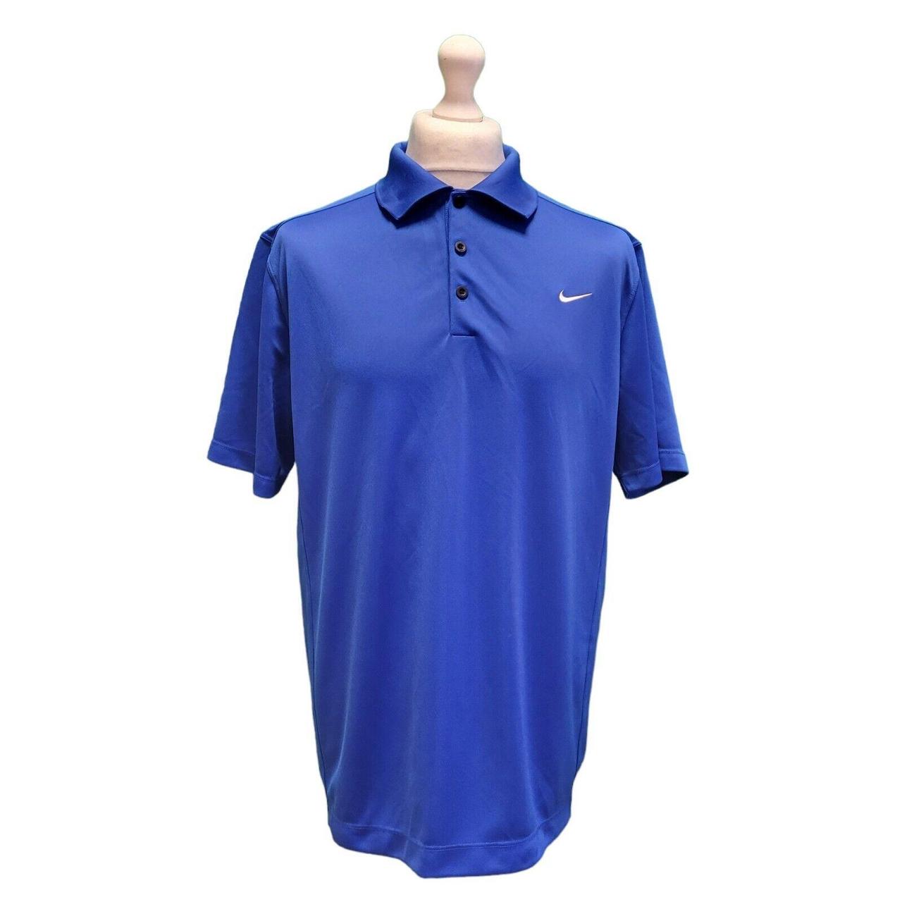 Men's Nike Golf DriFit Blue Slim Fit Short Sleeve... Depop