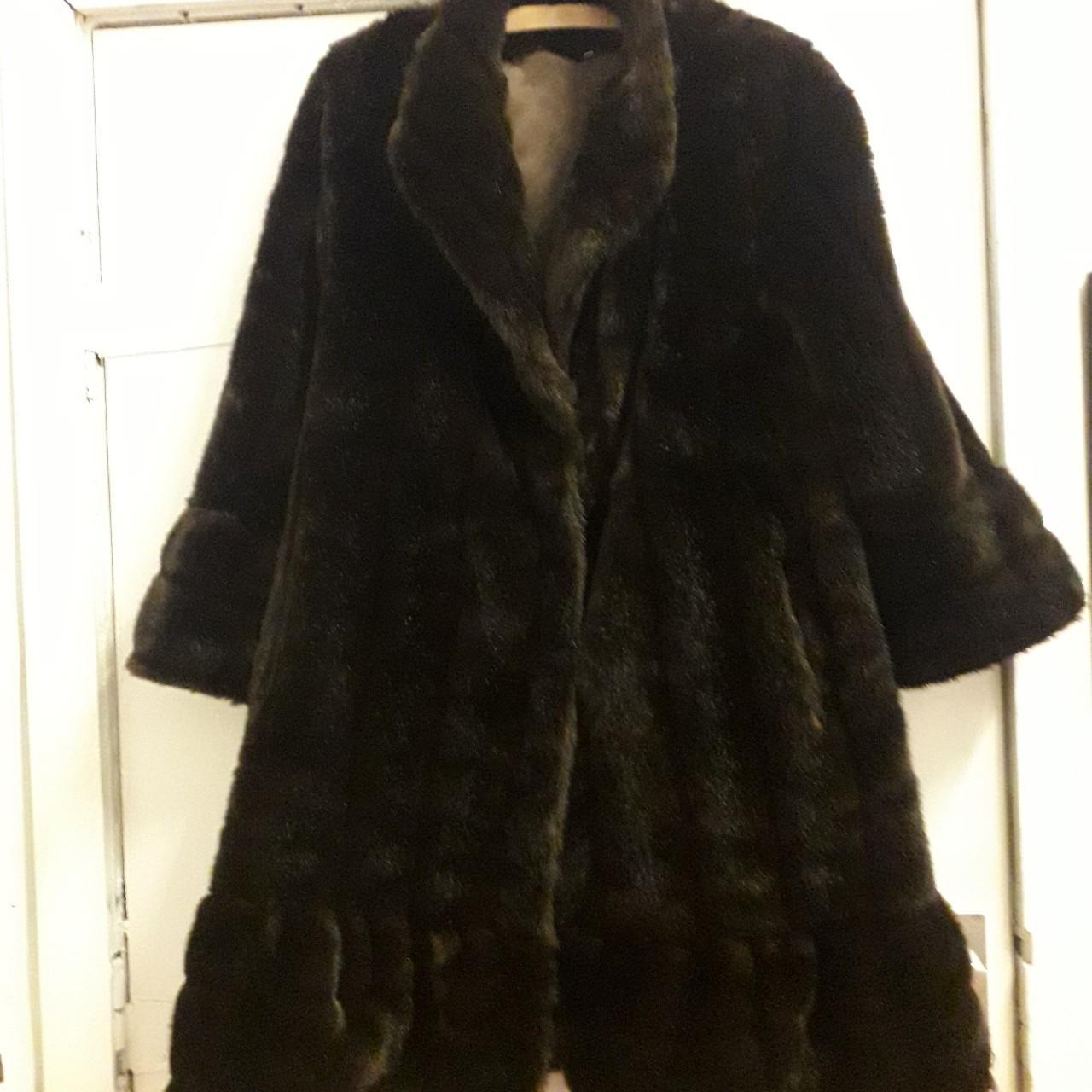 218. Vintage 60s faux fur coat with pockets and... - Depop