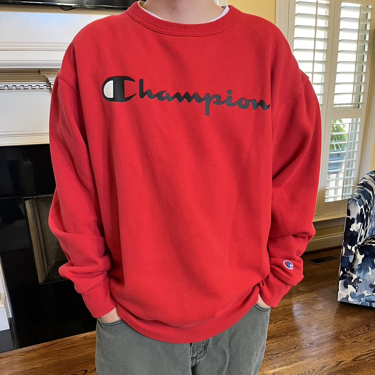 Champion sweater red clearance xl