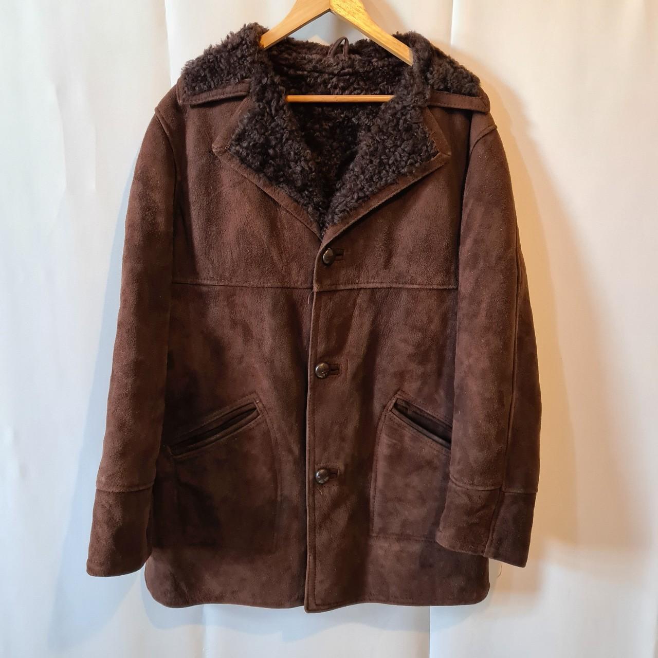 Vintage real sheepskin jacket size L. Pit to pit 24... - Depop