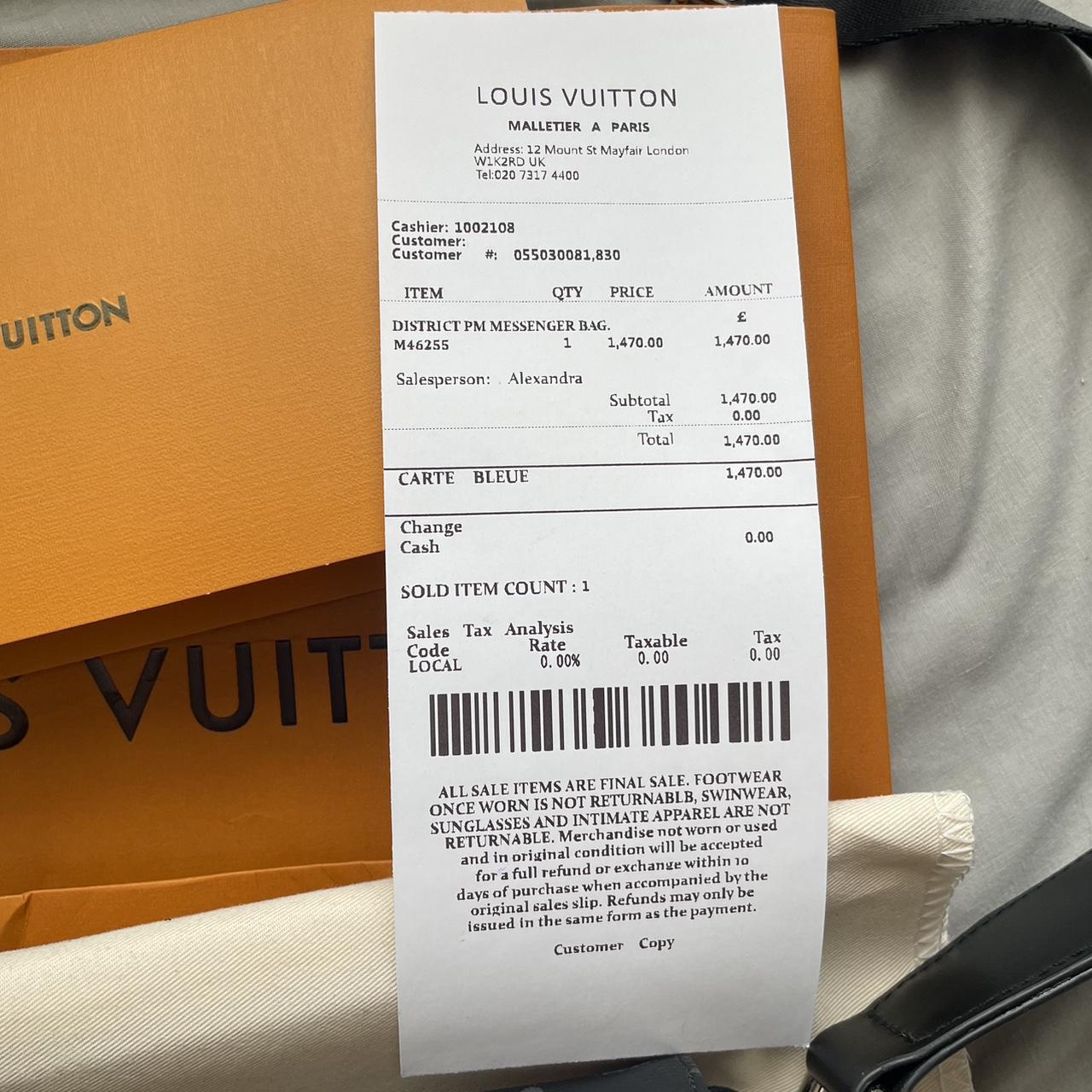 Lv district pm messenger bag with uk receipts(mssg... Depop