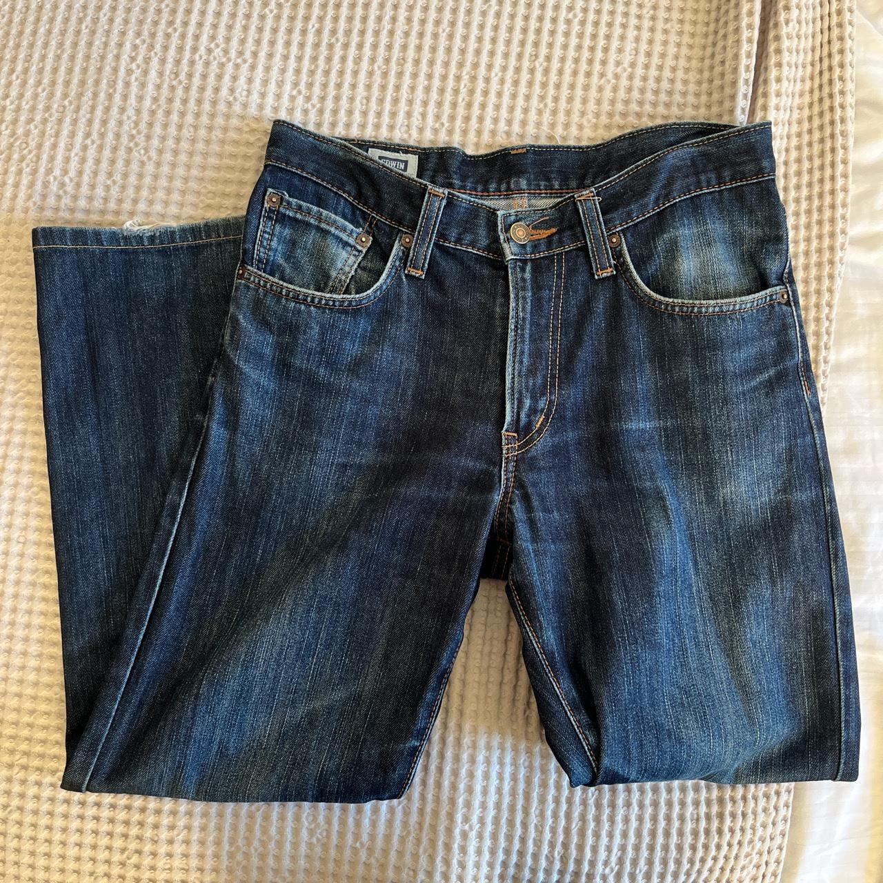 Japanese denim low rise straight jeans - Depop