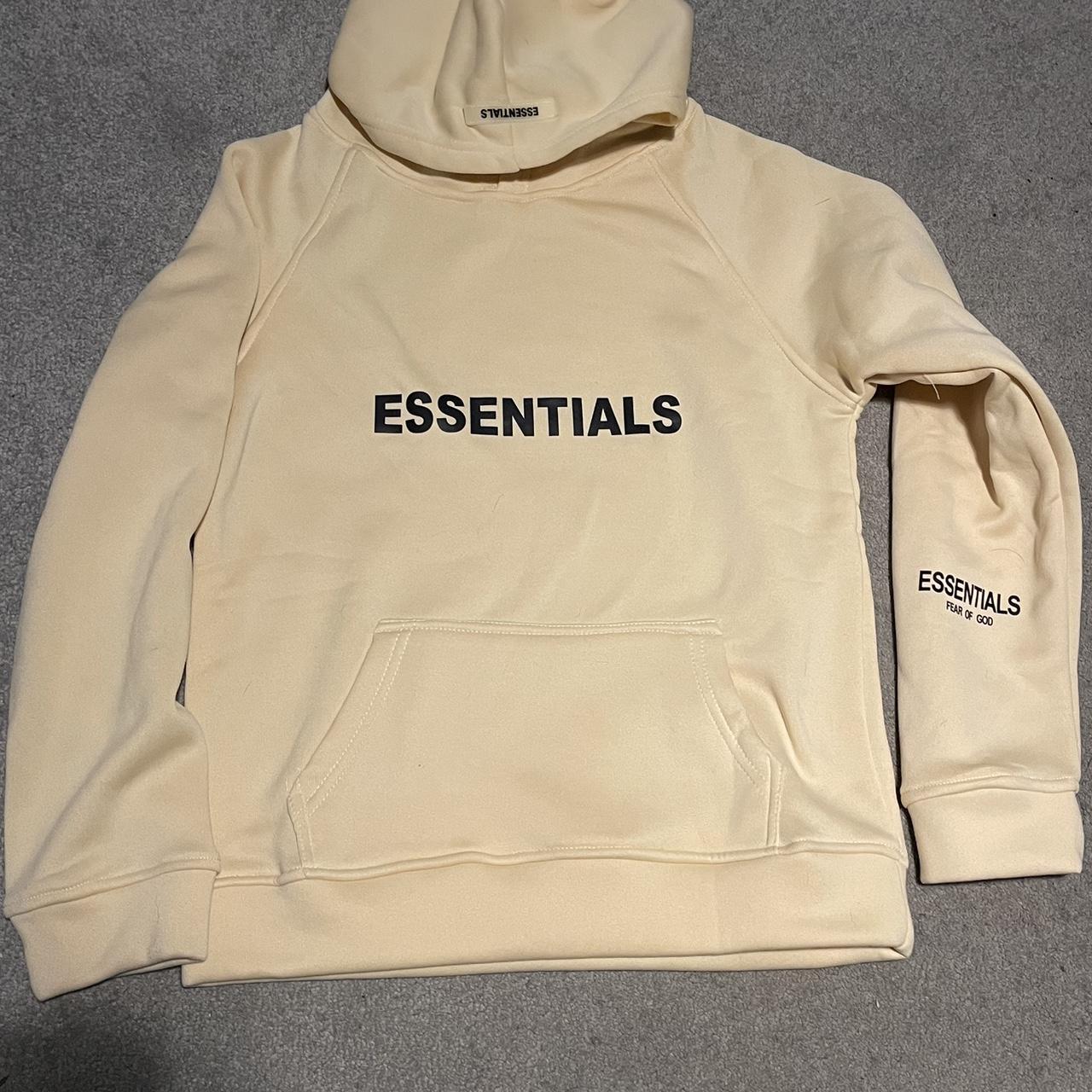 Beige Essentials Hoodie Size Medium Rep Depop