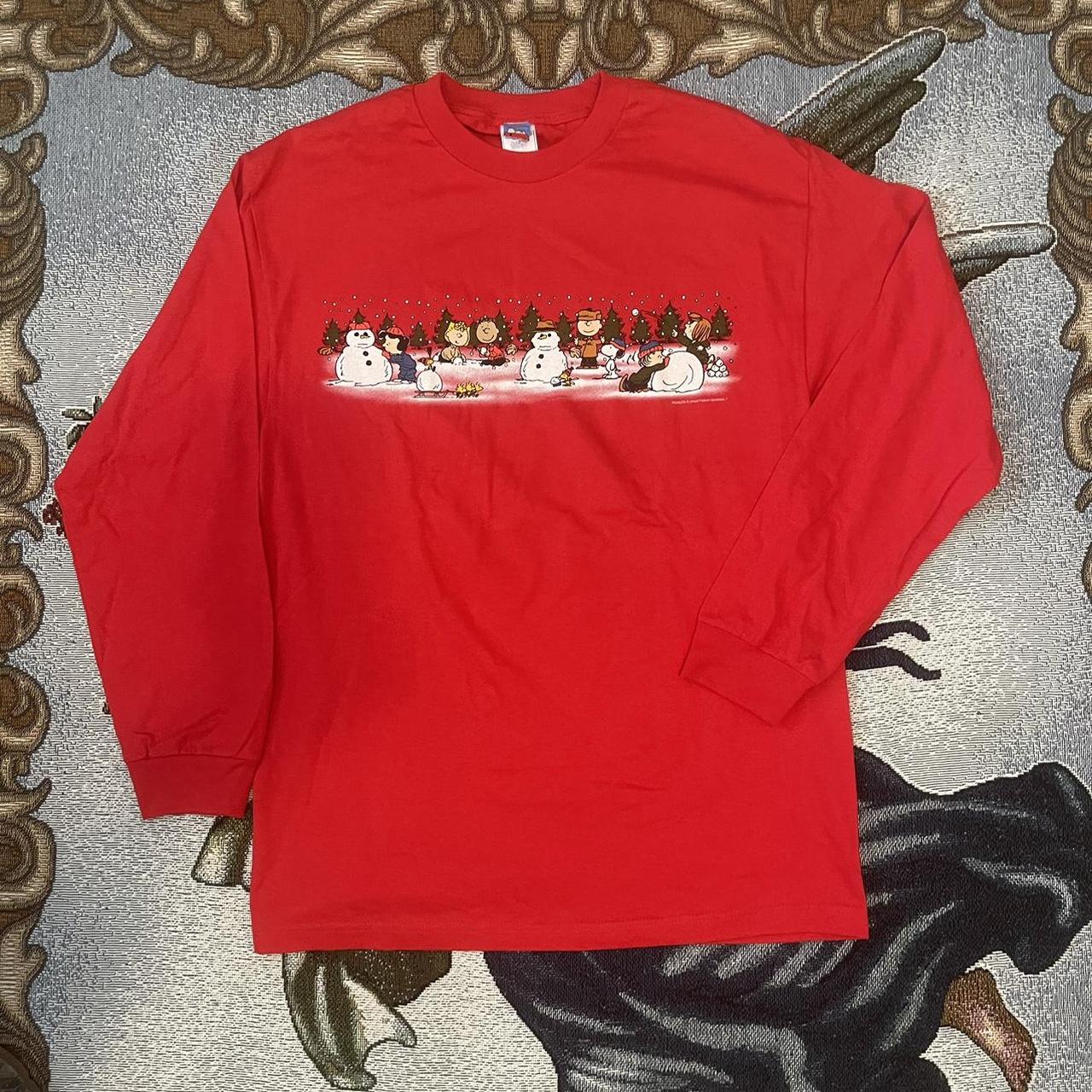 Vintage Peanuts Christmas Long Sleeve Tee Size L Depop