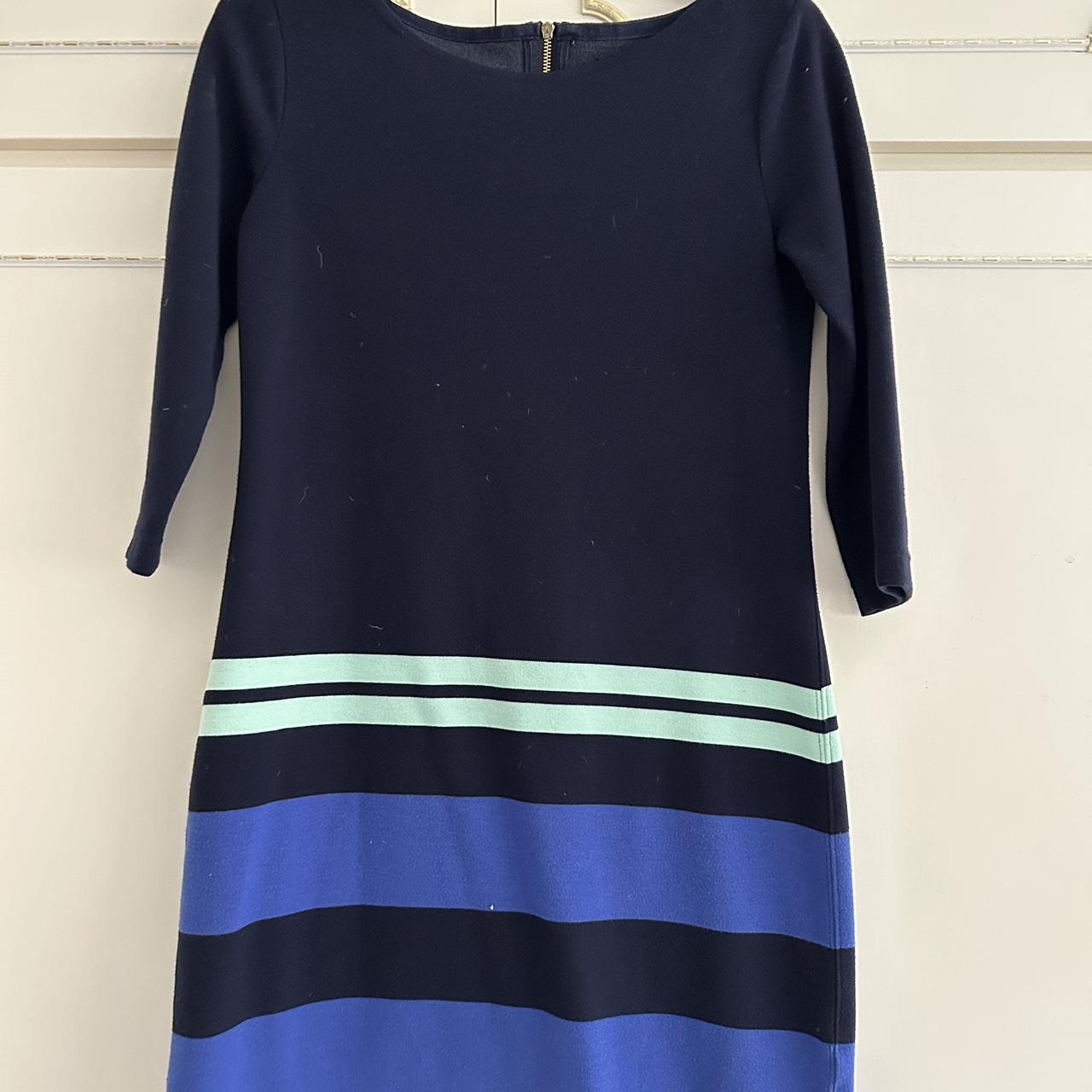 Blue striped dress from Gap, XS. Barely worn. Fits... - Depop