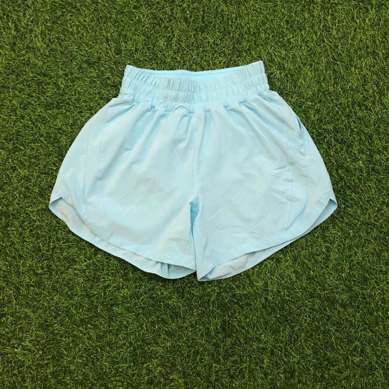 Womens Baby Blue Lululemon Athletic Shorts Size 6. Depop