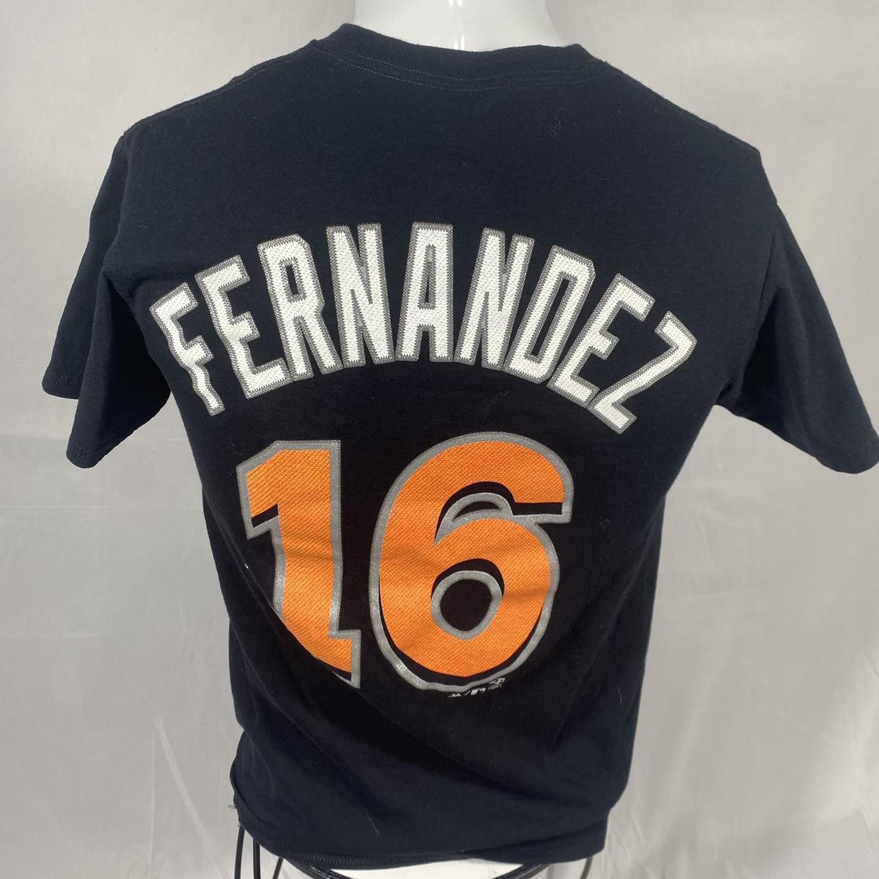 Jose Fernandez Miami Marlins Majestic Official Name and Number T-Shirt -  Black