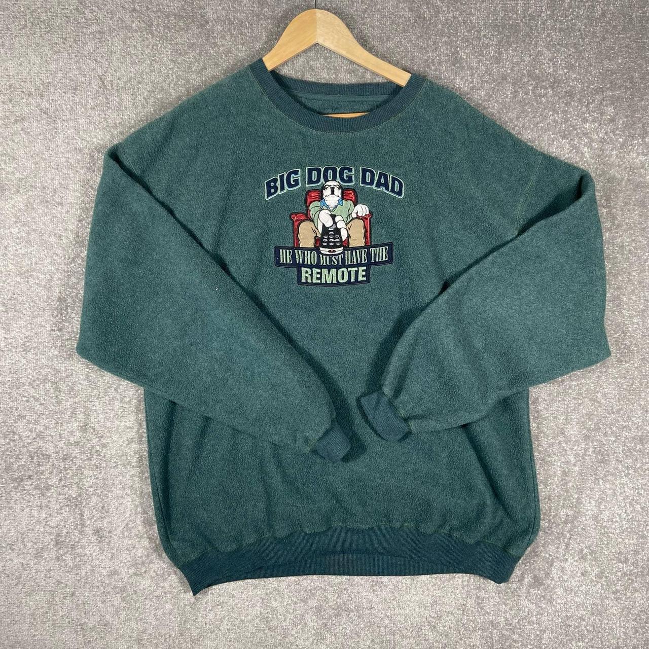 Big Dog Dad Funny Fleece Crewneck Sweater • Size... Depop