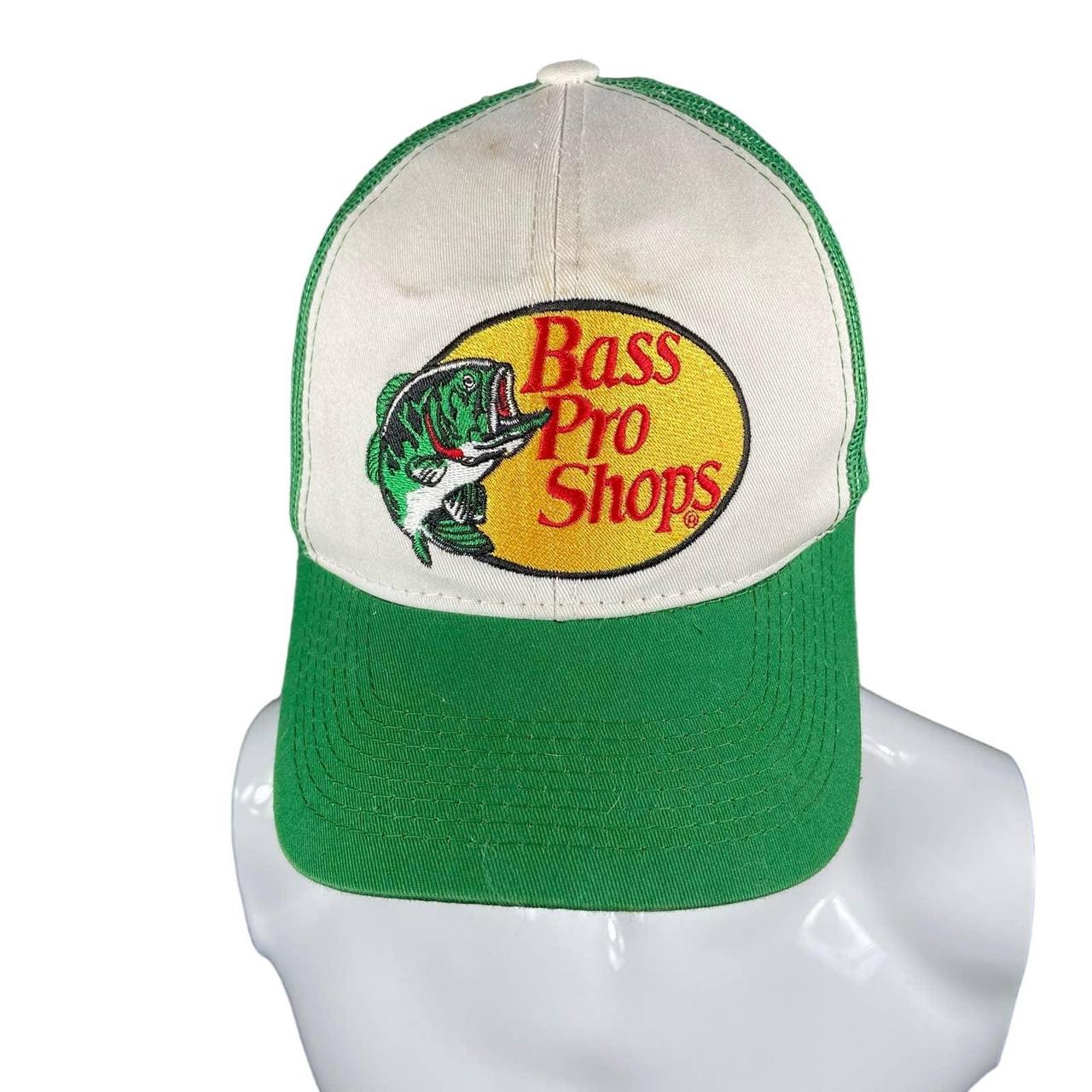Bass Pro Shops green & white trucker hat - - Depop