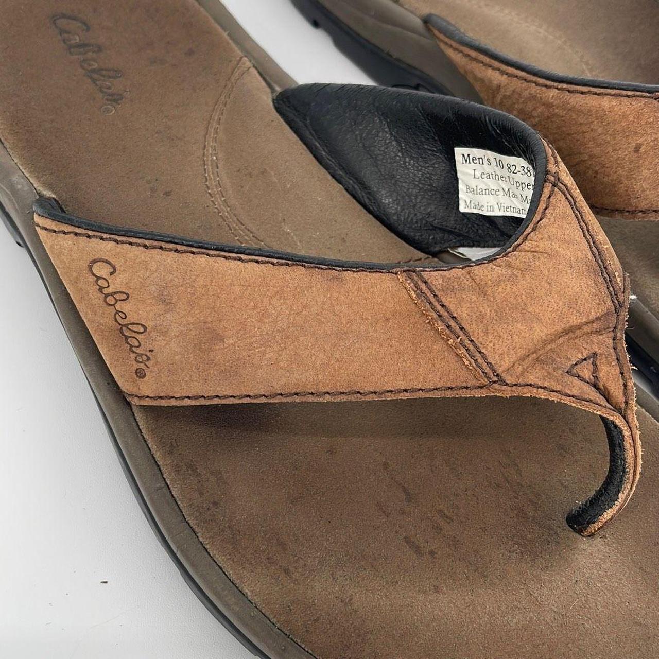 Description Cabela s Mens Flip Flop Sandals Leather Depop