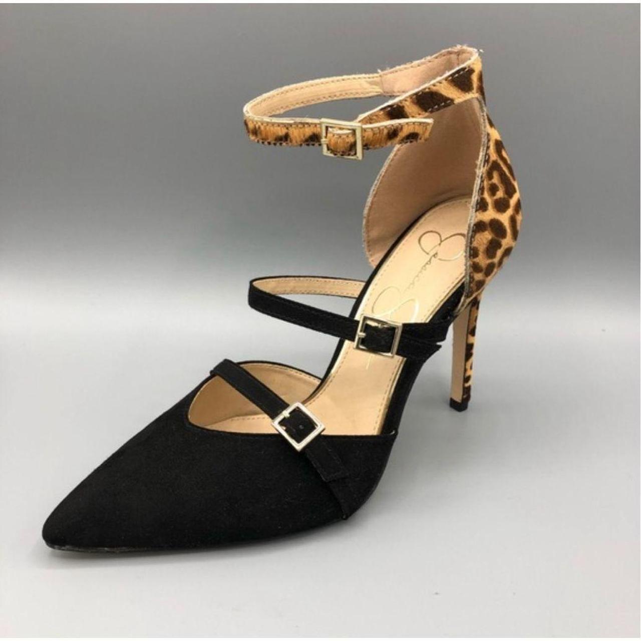 Jessica Simpson Womens Leopard Print Suede Pump. Depop