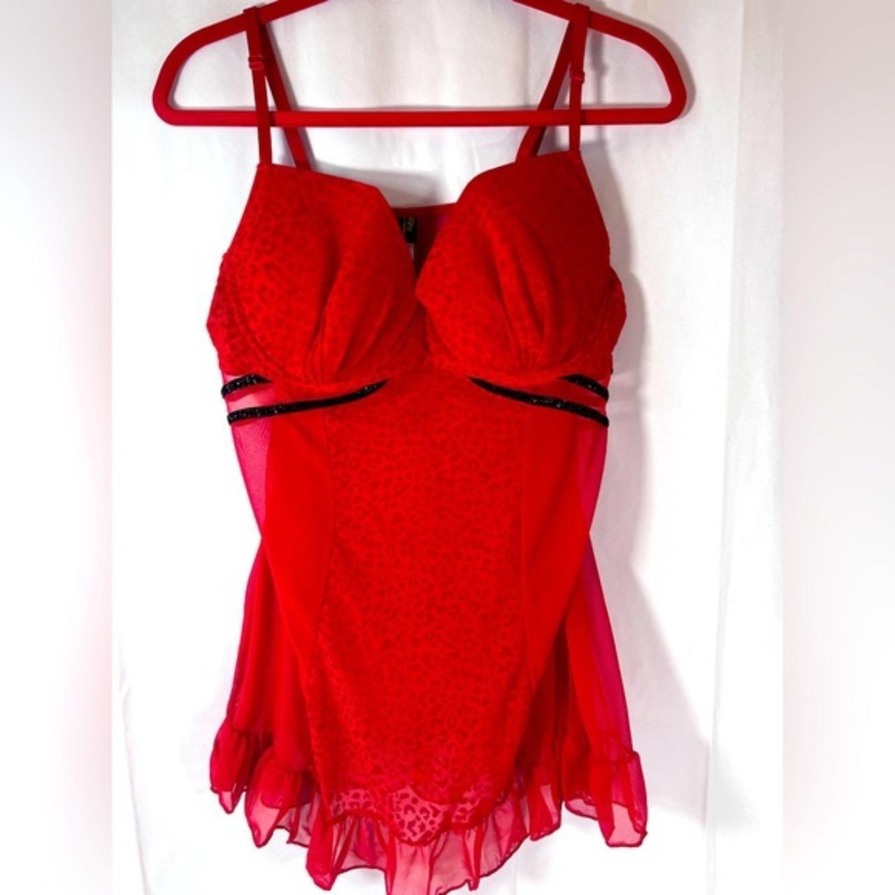 Red And Black Sexy Lingerie Dress Padded Top Depop